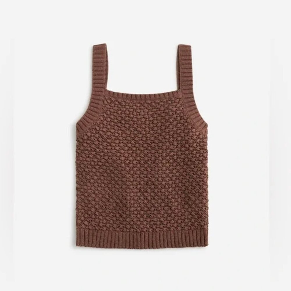 J.Crew Basket-stitch crochet sweater-tank BZ499